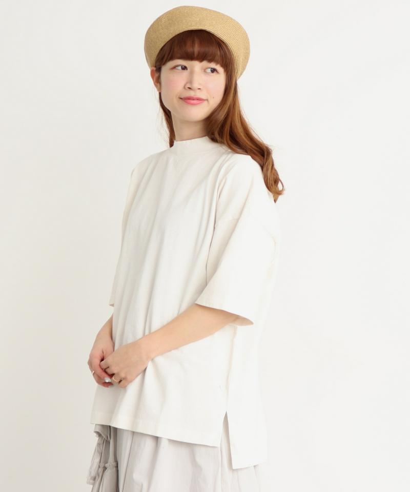 mat　USAコットン18/－製品染めモックネックTシャツ（mat quotidien）