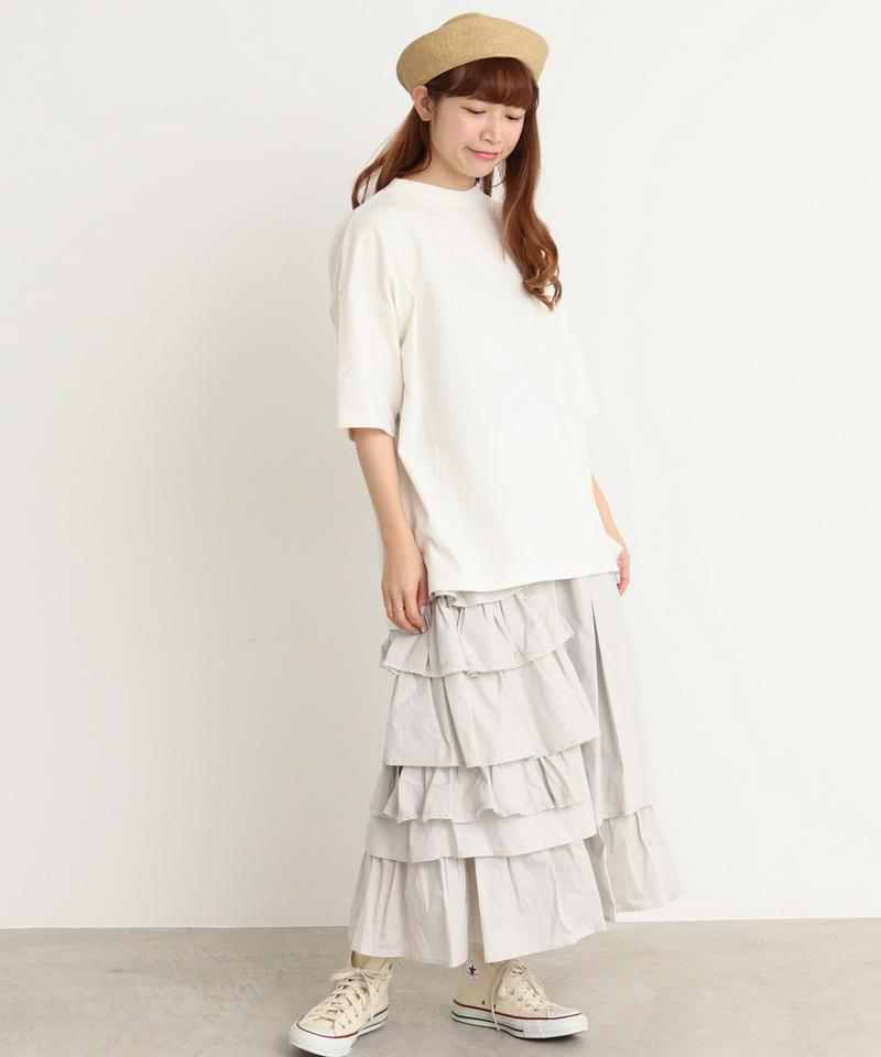 mat　USAコットン18/－製品染めモックネックTシャツ（mat quotidien）
