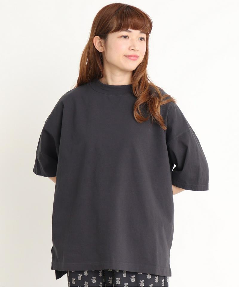 mat　USAコットン18/－製品染めモックネックTシャツ（mat quotidien）