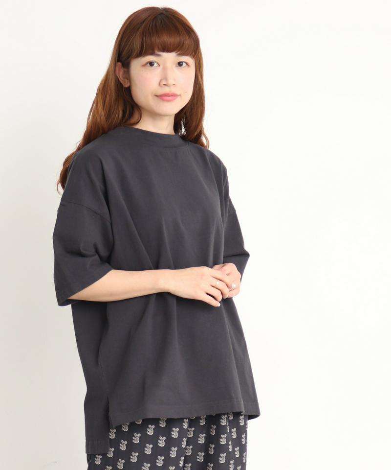 mat　USAコットン18/－製品染めモックネックTシャツ（mat quotidien）