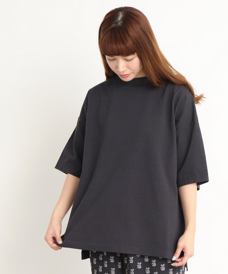 mat　USAコットン18/－製品染めモックネックTシャツ（mat quotidien）