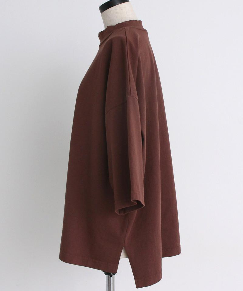 mat　USAコットン18/－製品染めモックネックTシャツ（mat quotidien）