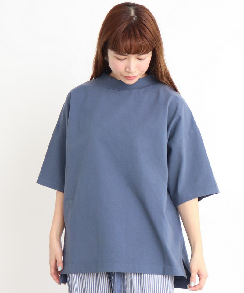 mat　USAコットン18/－製品染めモックネックTシャツ（mat quotidien）