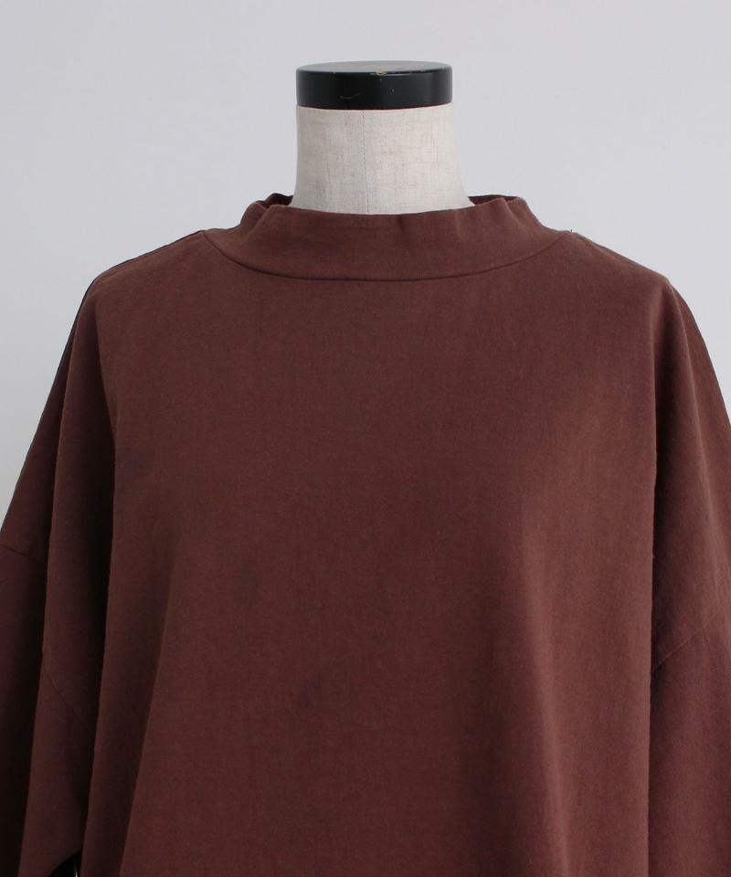 mat　USAコットン18/－製品染めモックネックTシャツ（mat quotidien）