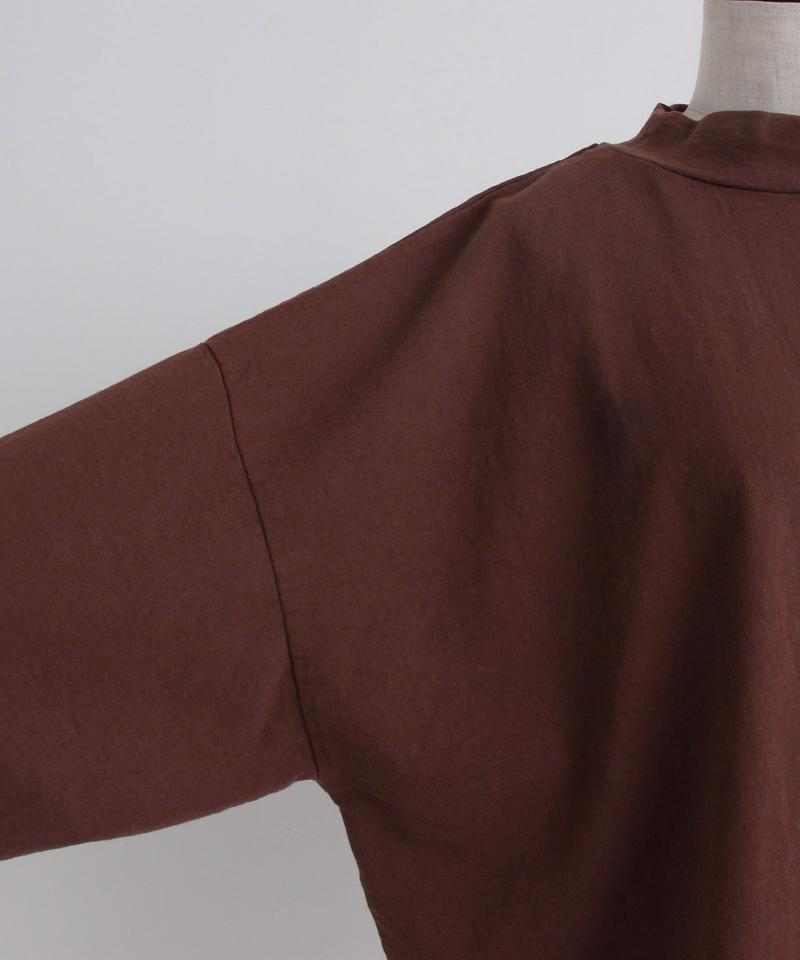 mat　USAコットン18/－製品染めモックネックTシャツ（mat quotidien）