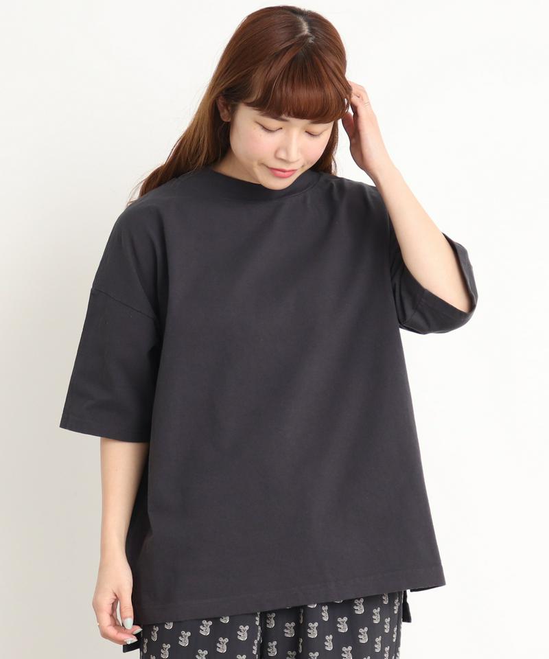 mat　USAコットン18/－製品染めモックネックTシャツ（mat quotidien）