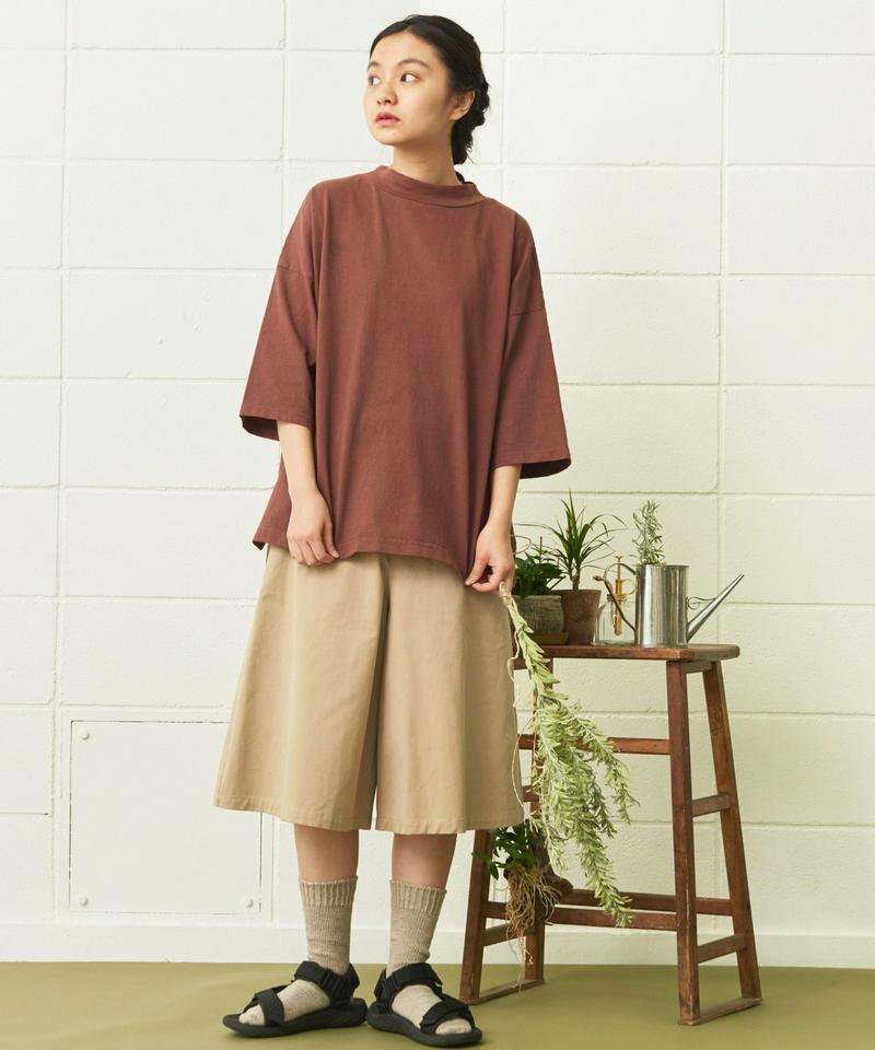 mat　USAコットン18/－製品染めモックネックTシャツ（mat quotidien）