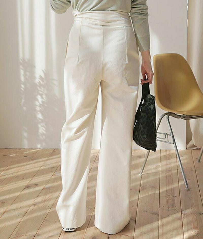 コットンラップパンツ・全2色・t61114 レディース【pt】【ロングパンツ ロング パンツ ズボン ボトムス　ラップパンツ ラ