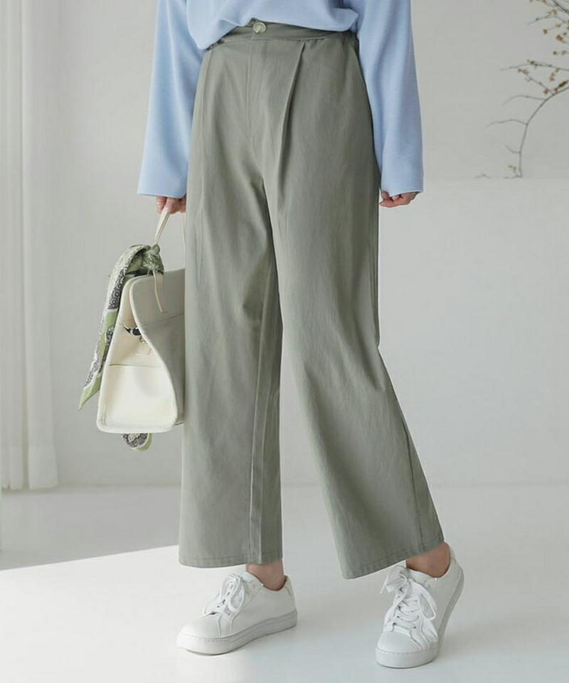 バックゴムタックワイドパンツ・全3色・b61081 レディース【pt】【ワイドパンツ ロングパンツ パンツ ズボン ボトムス ロ