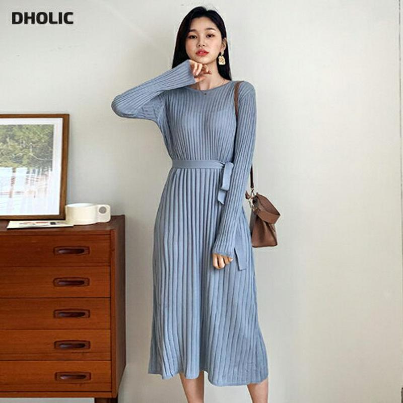 ストラップ付リブニットワンピース・全4色・t54859 レディース 【ops】【ワンピース ロングワンピース ロング丈 ロング 