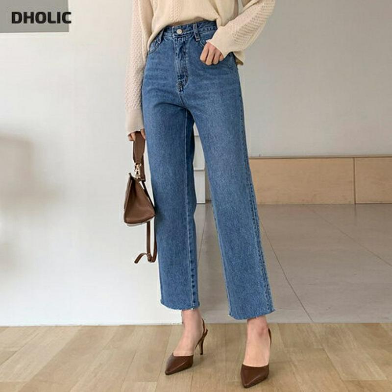 ウォッシュドカットデニムパンツ・全1色・t54869 レディース 【pt】【パンツ デニム デニムパンツ ストレート カットオフ アンクル クロップド 無地 ウォッシュドデニム 秋 春 冬】