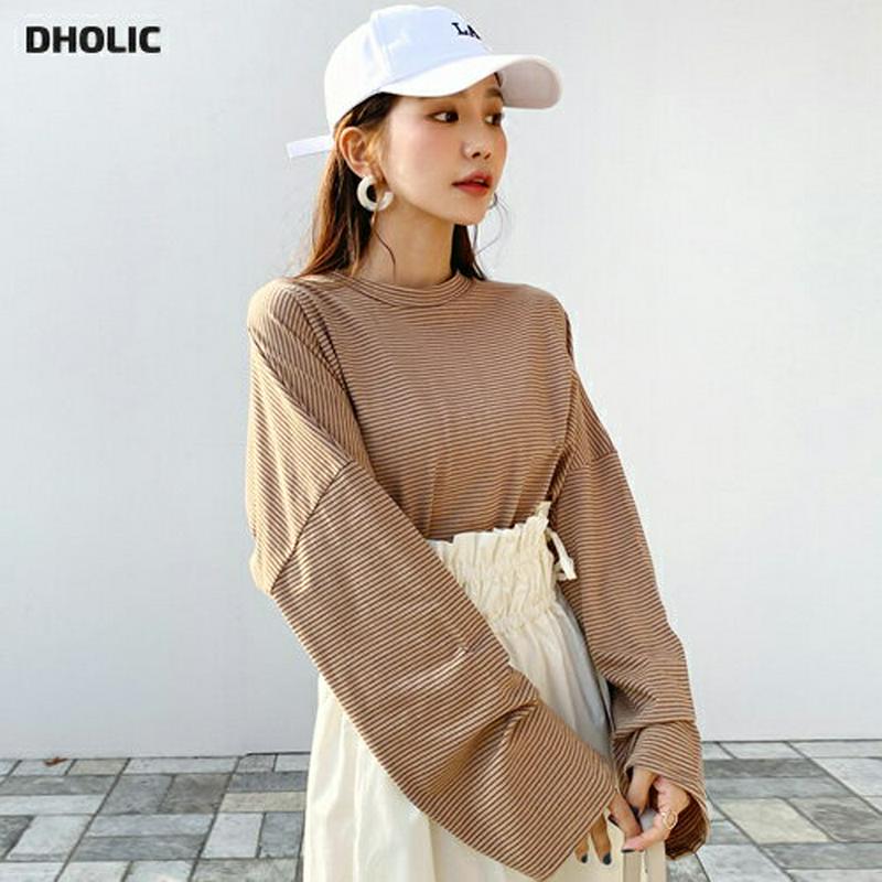 ボーダーボクシーTシャツ・全3色・t54880 レディース 【tops】【トップス Tシャツ ラウンドネック ボーダー ゆったり