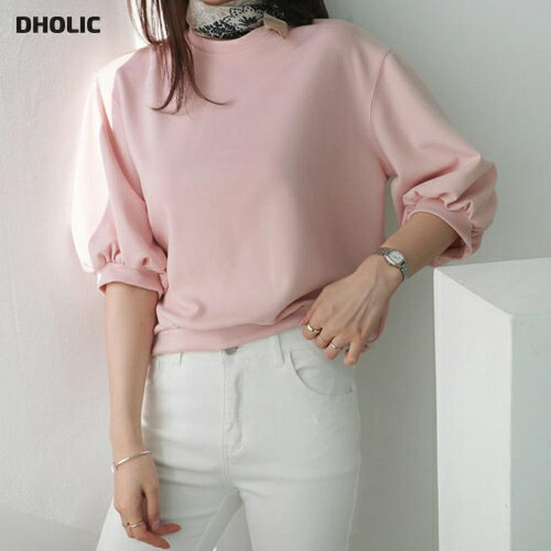 7分丈パフスリーブTシャツ・全4色・t61063 レディース【tops】【トップス Tシャツ 7分袖 7分丈 七分丈 七分袖 パ