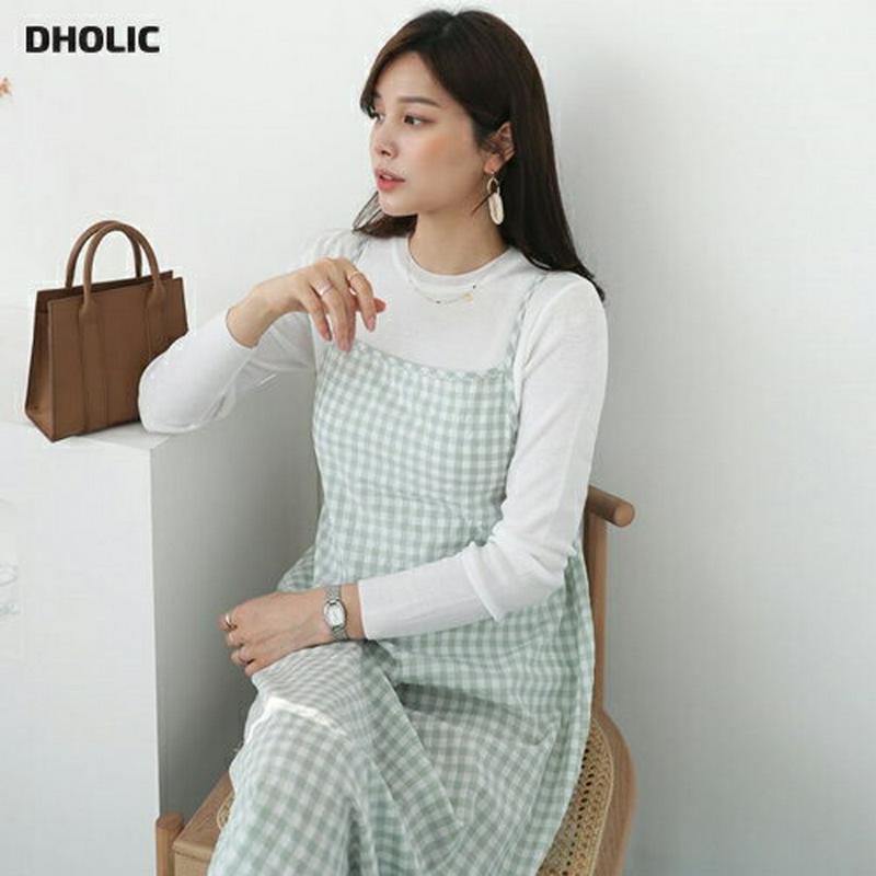 2TYPEノースリワンピース・全3色・b61075 レディース【ops】【ワンピース ロング ロングワンピース チェック柄 無地