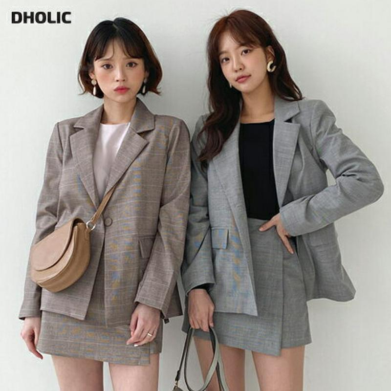 【送料無料】チェックジャケット&キュロットパンツSET・全2色・t57880 レディース 【pt】【セットアップ セット ジャケ