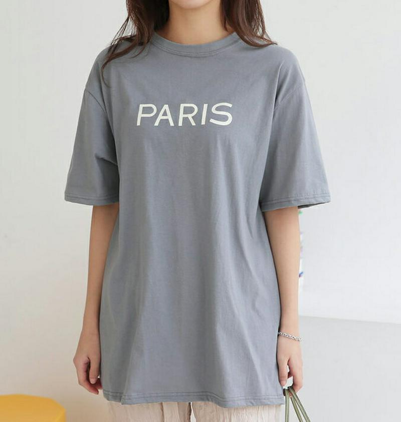 PARISプリントTシャツ・全3色・b57852 レディース 【tops】【トップス Tシャツ ラウンドネック 半袖 ゆったり 