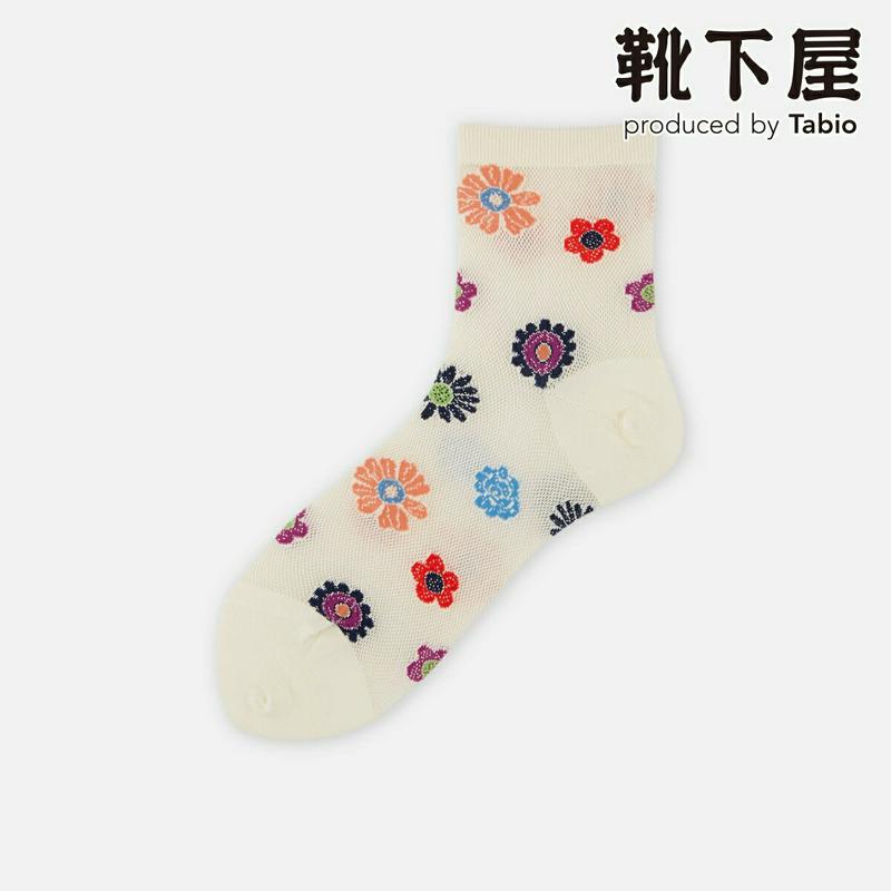 【あす楽】【靴下屋】 メッシュアップリケ風ショートソックス / 靴下 タビオ Tabio くつ下 ショート レディース 日本製