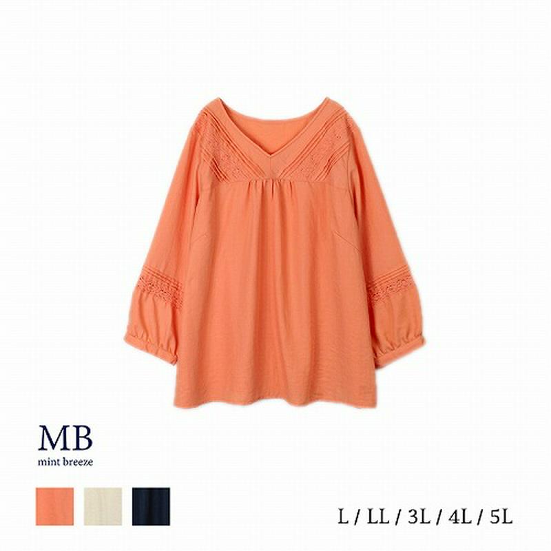ピンタックレースブラウス【ＬＬ～５Ｌ】