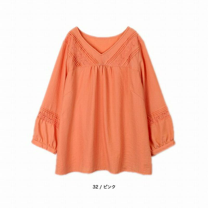ピンタックレースブラウス【ＬＬ～５Ｌ】