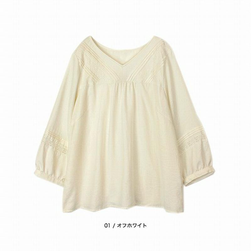 ピンタックレースブラウス【ＬＬ～５Ｌ】