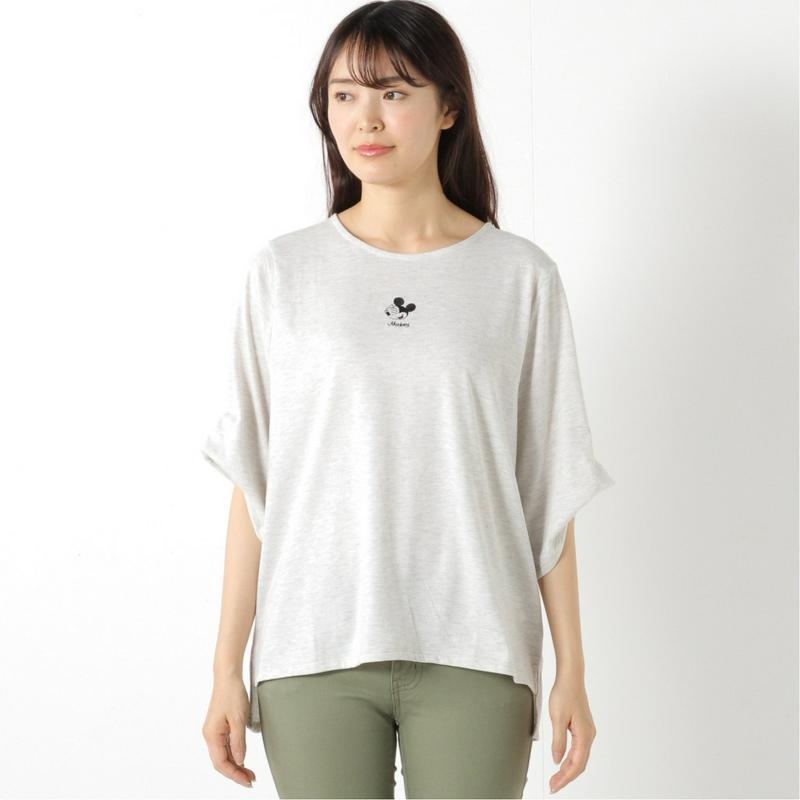 【おうちディズニー化計画】ミッキー刺繍袖ボリュームＴシャツ「ミッキーマウス」（ディズニー）