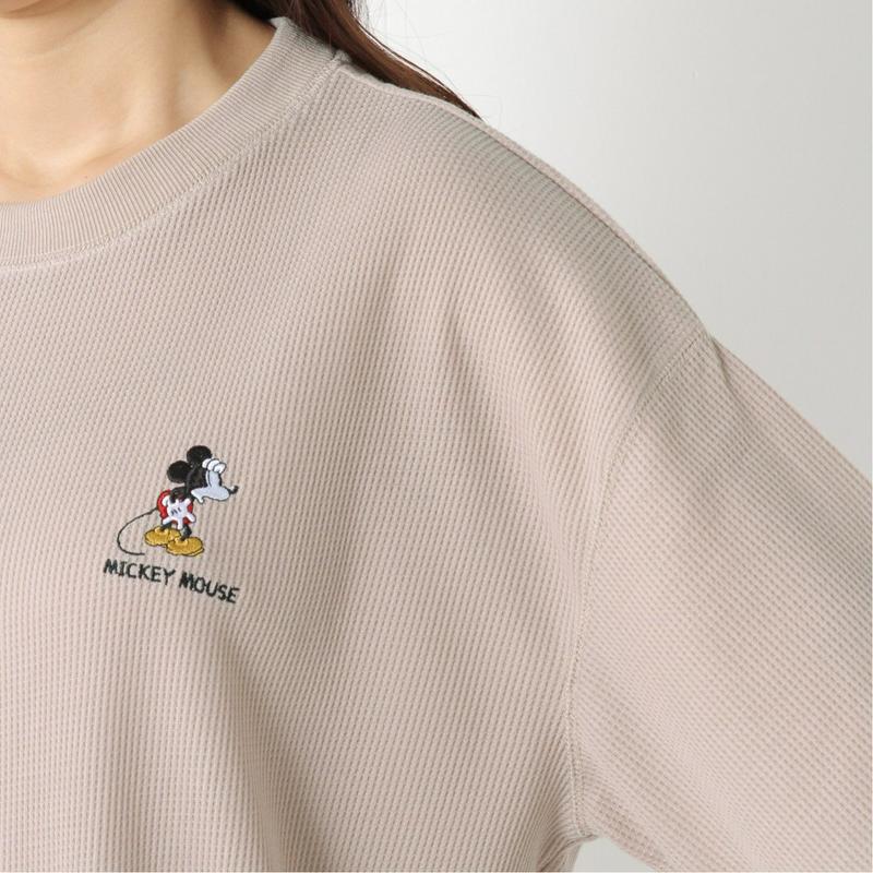 ミッキー刺繍入りワッフルプルオーバー【Ｍ～３Ｌ】「ミッキーマウス」（ディズニー）