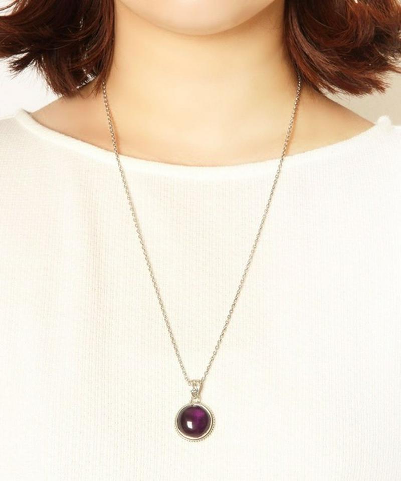 【フランス買付】アメジスト丸装飾ネックレス
