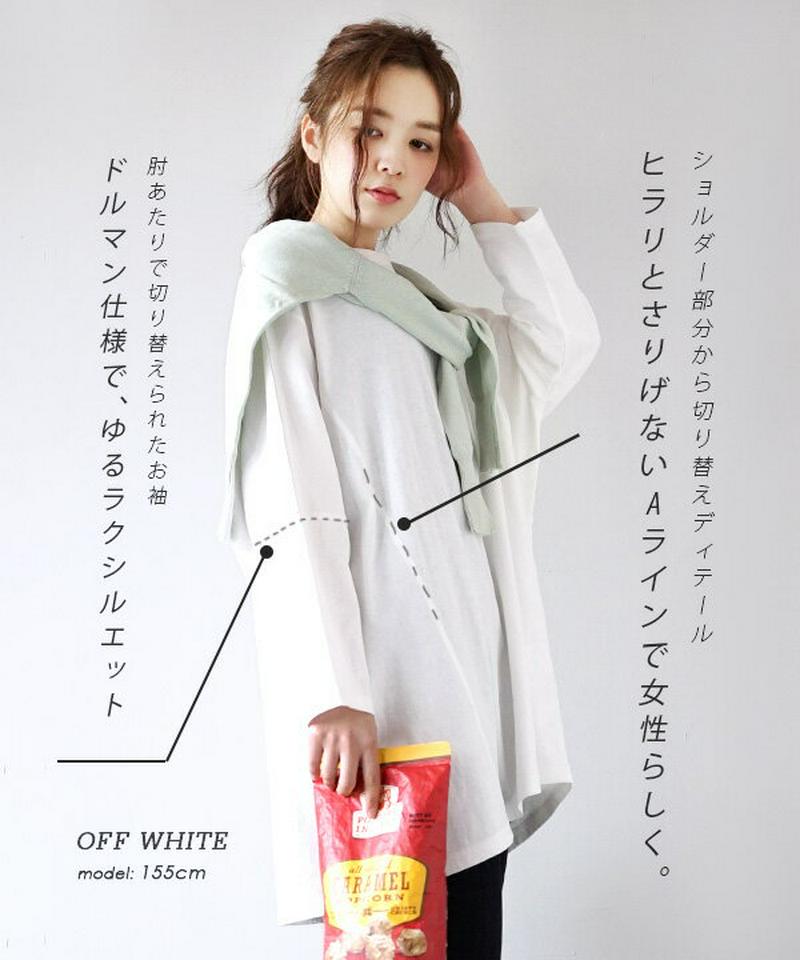プルオーバー / ゆるっと、メンズライクに着こなす無地 Tee 。 レディース トップス Tシャツ カットソー ロングTシャツ 