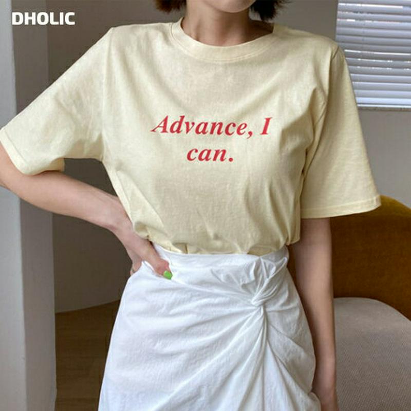 レタリング半袖Tシャツ・全4色・t55423 レディース 【tops】【トップス Tシャツ 半袖 レタリング ゆったり カジュア