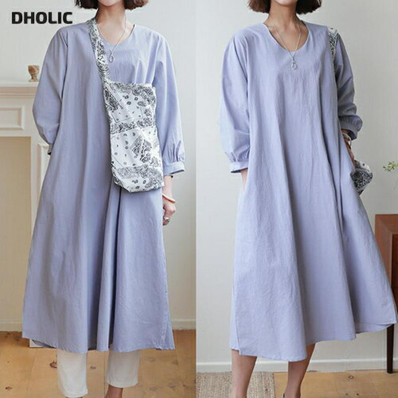 バックリボンUネックワンピース・全3色・b61184 レディース【ops】【ワンピース ロングワンピース ロング ロング丈 Uネ