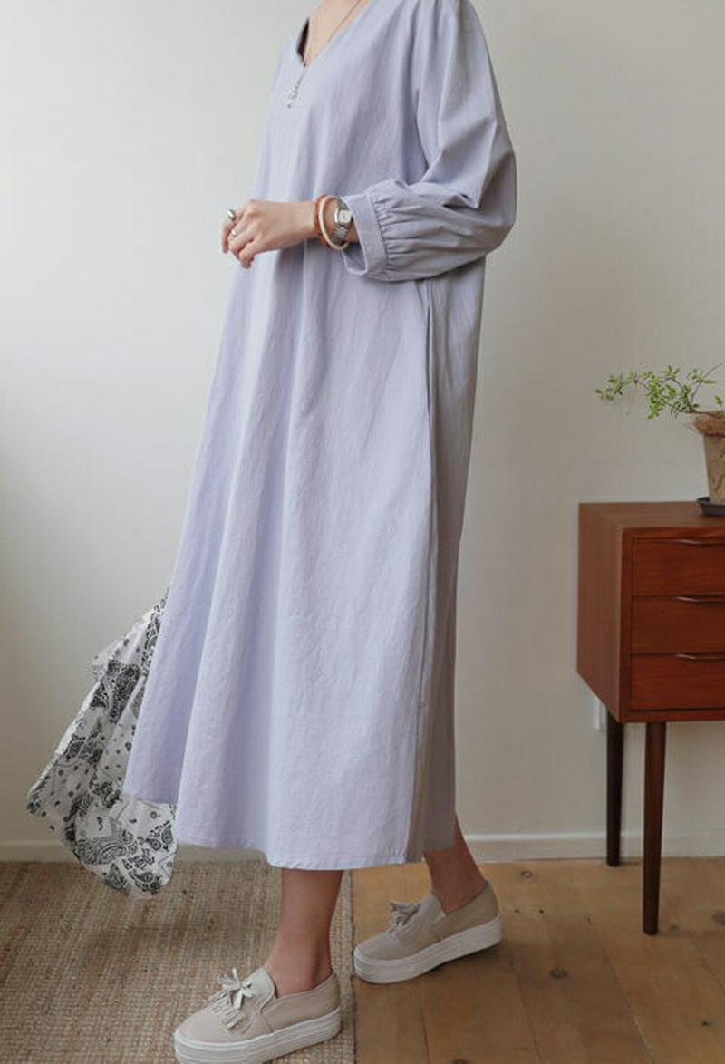 バックリボンUネックワンピース・全3色・b61184 レディース【ops】【ワンピース ロングワンピース ロング ロング丈 Uネ