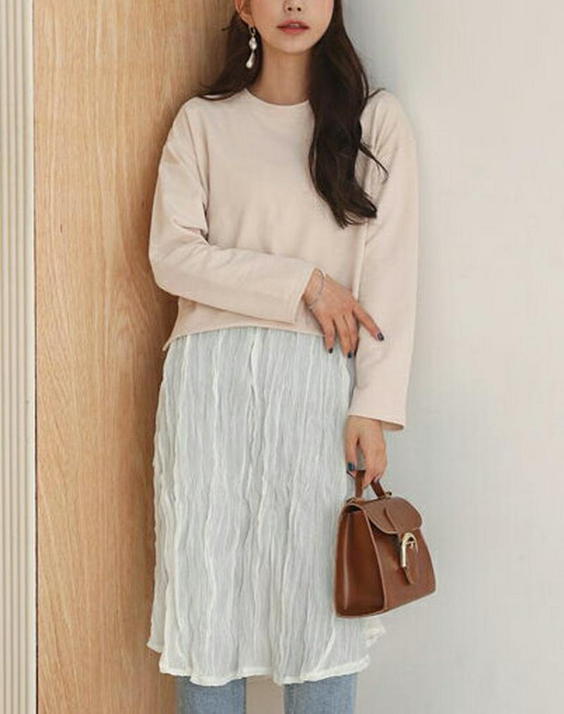 2TYPEコントラストワンピース・全3色・b57980 レディース 【ops】【ワンピース ロング丈 ロングワンピース ロング 