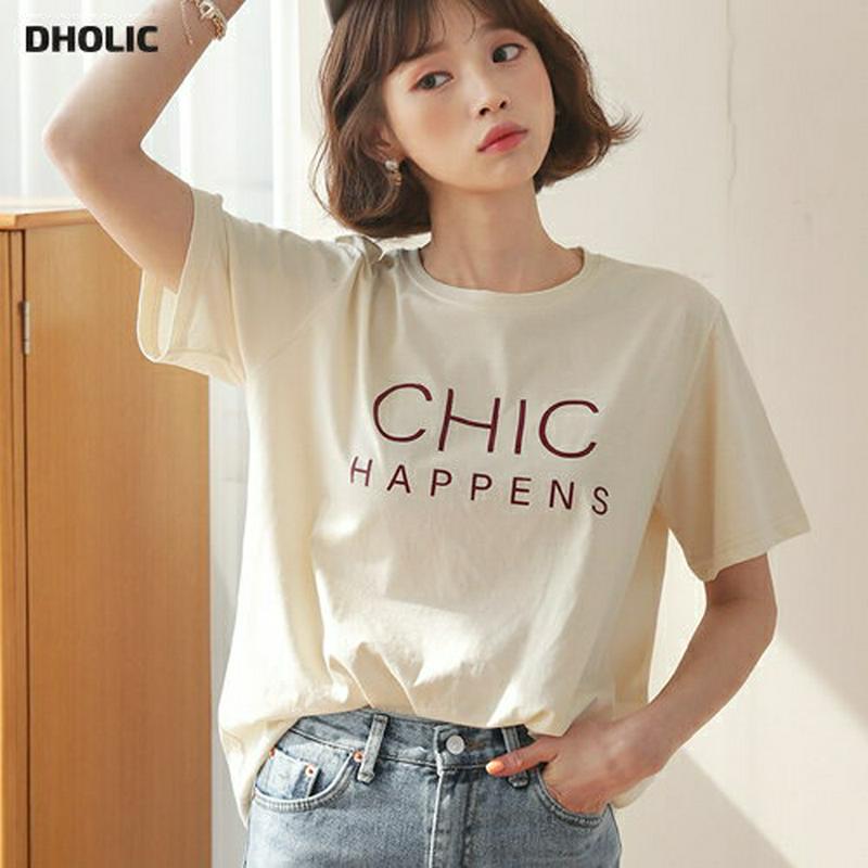 CHIC半袖Tシャツ・全4色・t57955 レディース 【tops】【トップス Tシャツ 半袖 ゆったり カジュアル レタリング