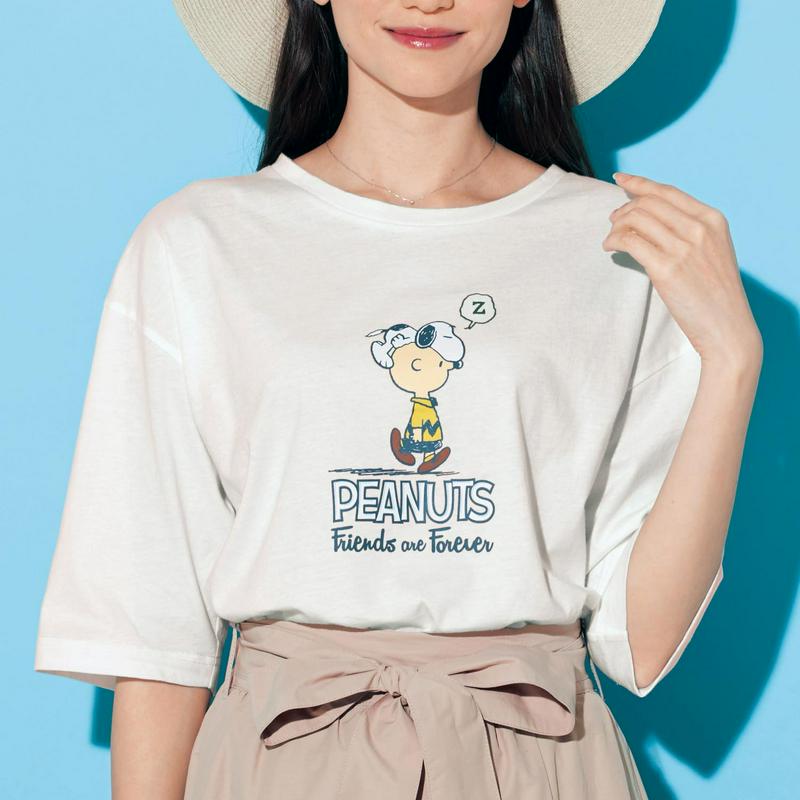 「スヌーピー」おとなシルエットのカットソー（ピーナッツ／PEANUTS）