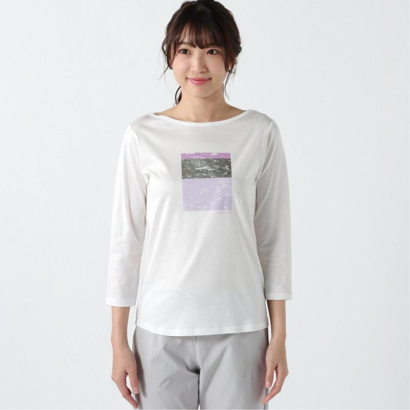 レディース　７分袖グラフィックＴシャツ