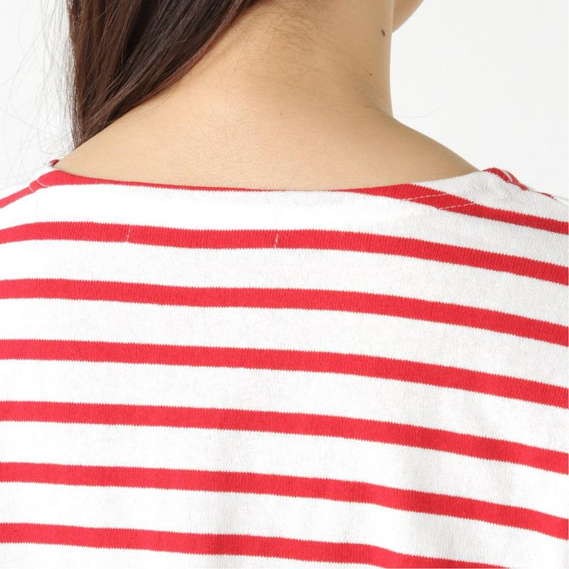 ディズニー刺繍ボーダワイドドロップ７分袖Ｔシャツ（選べるキャラクター）