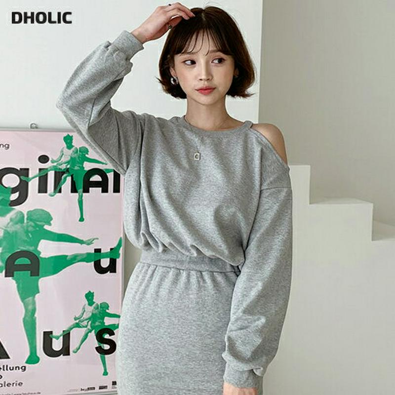 ショルダースリットワンピース・全3色・t54937 レディース 【ops】【ワンピース ミニ丈 ミニワンピース ショート 長袖 