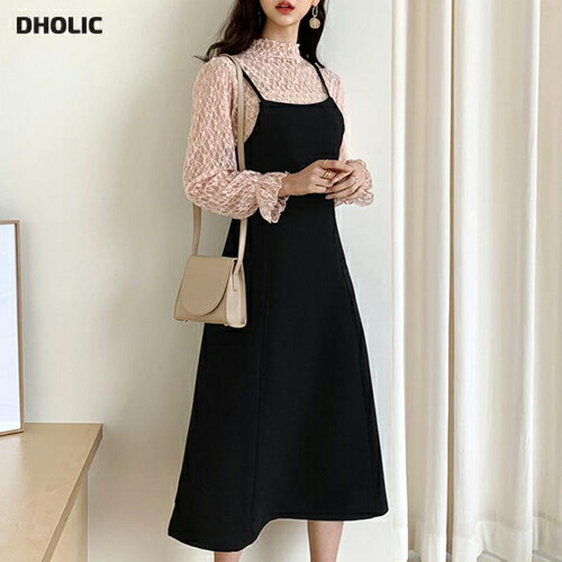 リボンキャミワンピース・全2色・t54935 レディース 【ops】【ワンピース ロング丈 ロング キャミソール レイヤード 無