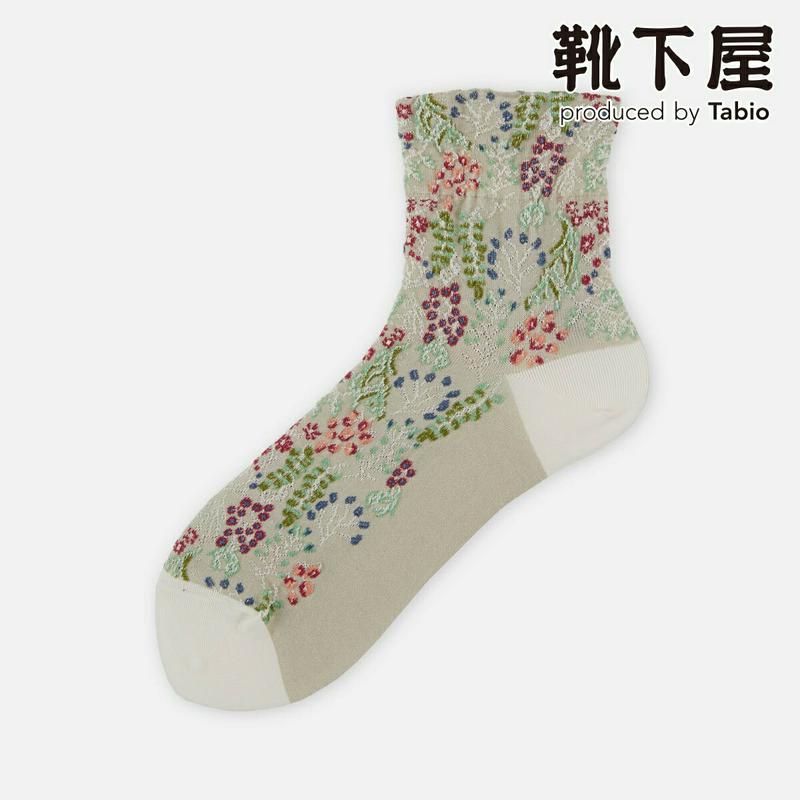 【あす楽】【Tabio】 FLOWERSショートソックス / 靴下屋 靴下 タビオ くつ下 ショート レディース 日本製 2106ka
