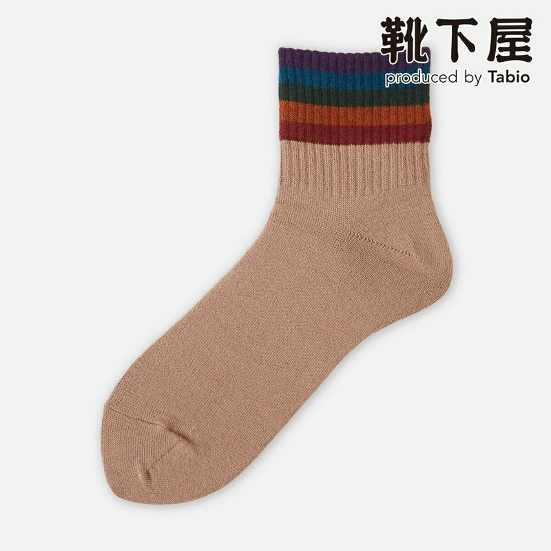 【あす楽】【靴下屋】 ゴム口レインボーリブショートソックス / 靴下 タビオ Tabio くつ下 ショート レディース 日本製