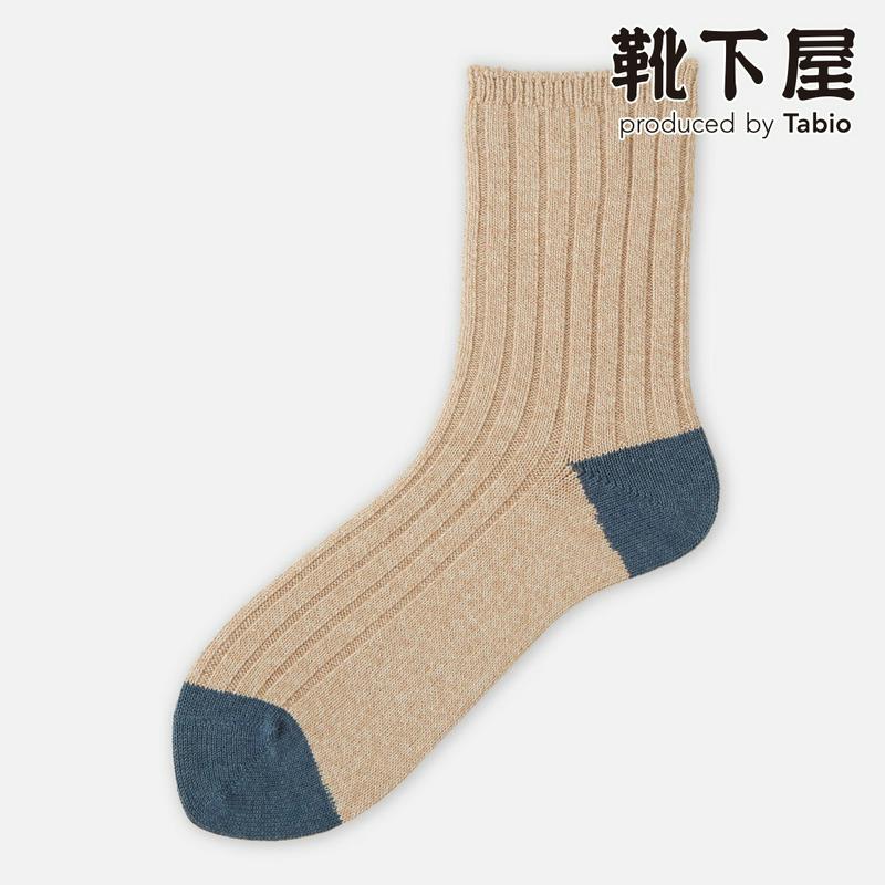 【全品送料無料★〜6/11 23:59迄】【あす楽】【靴下屋】 New撚り杢2面切替ソックス / 靴下 タビオ Tabio くつ下 レディース 日本製
