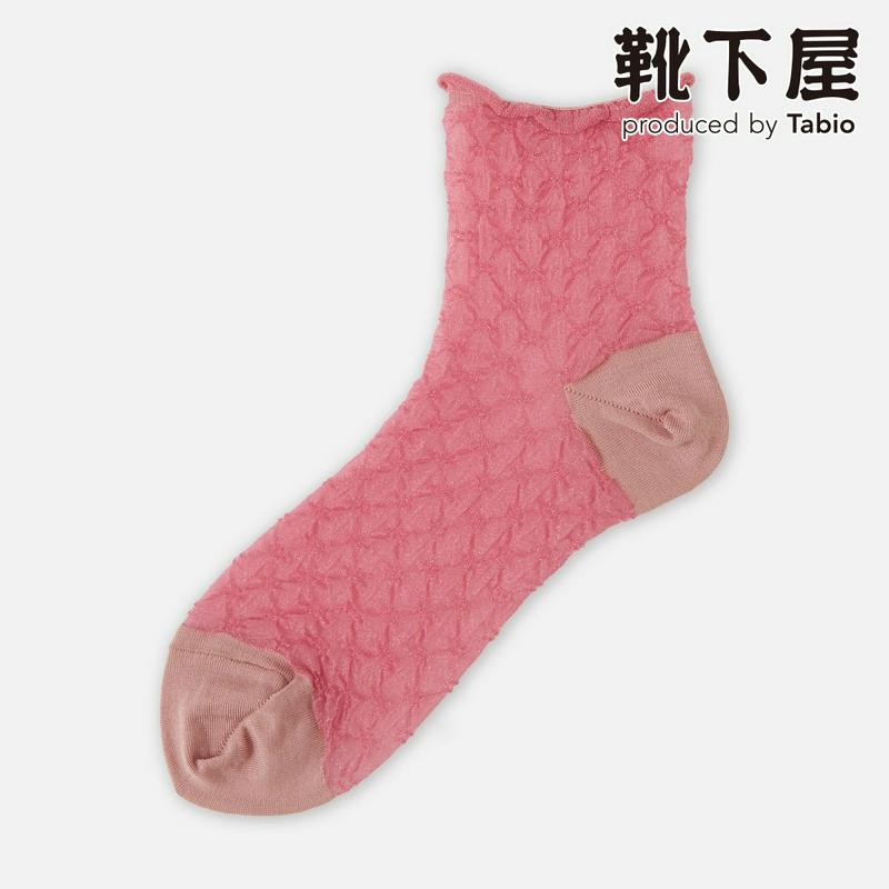 【あす楽】【靴下屋】 シアーぽこぽこエンボス風ショートソックス / 靴下 タビオ Tabio くつ下 ショート レディース 日本
