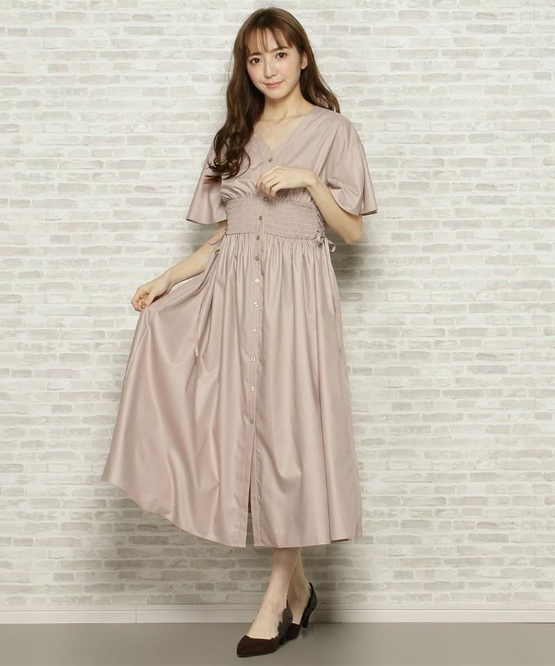 ウエストシャーリングシャツワンピース