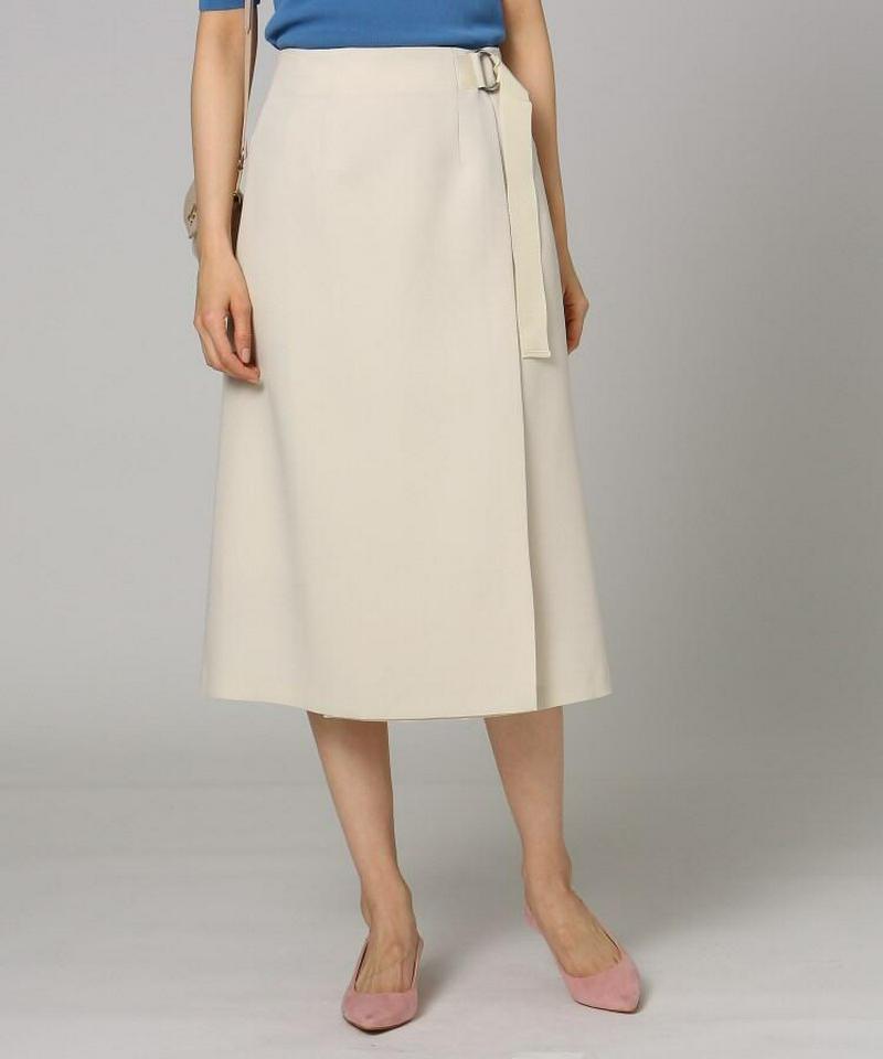 【洗える】プリマクロスラップ風ミモレスカート