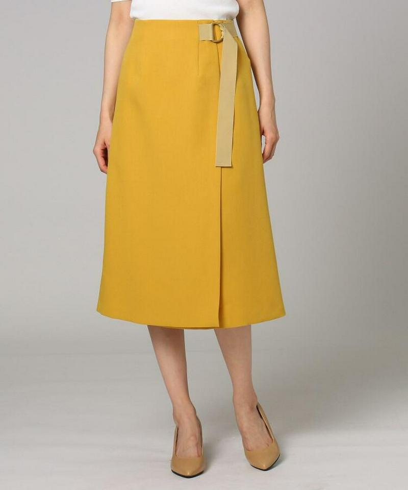 【洗える】プリマクロスラップ風ミモレスカート