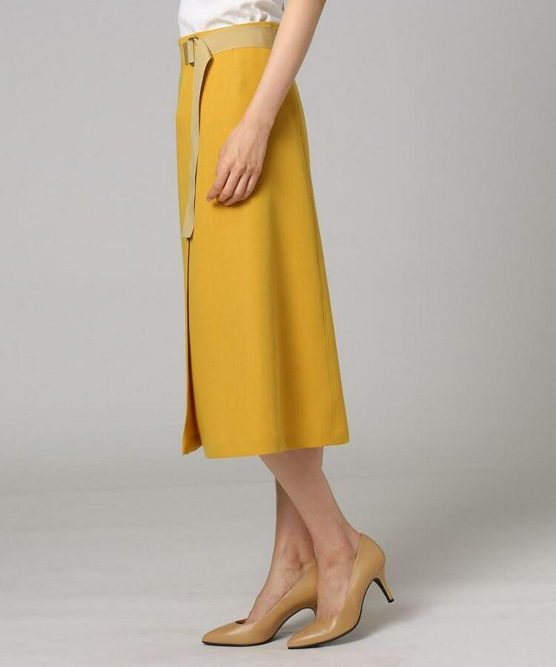 【洗える】プリマクロスラップ風ミモレスカート