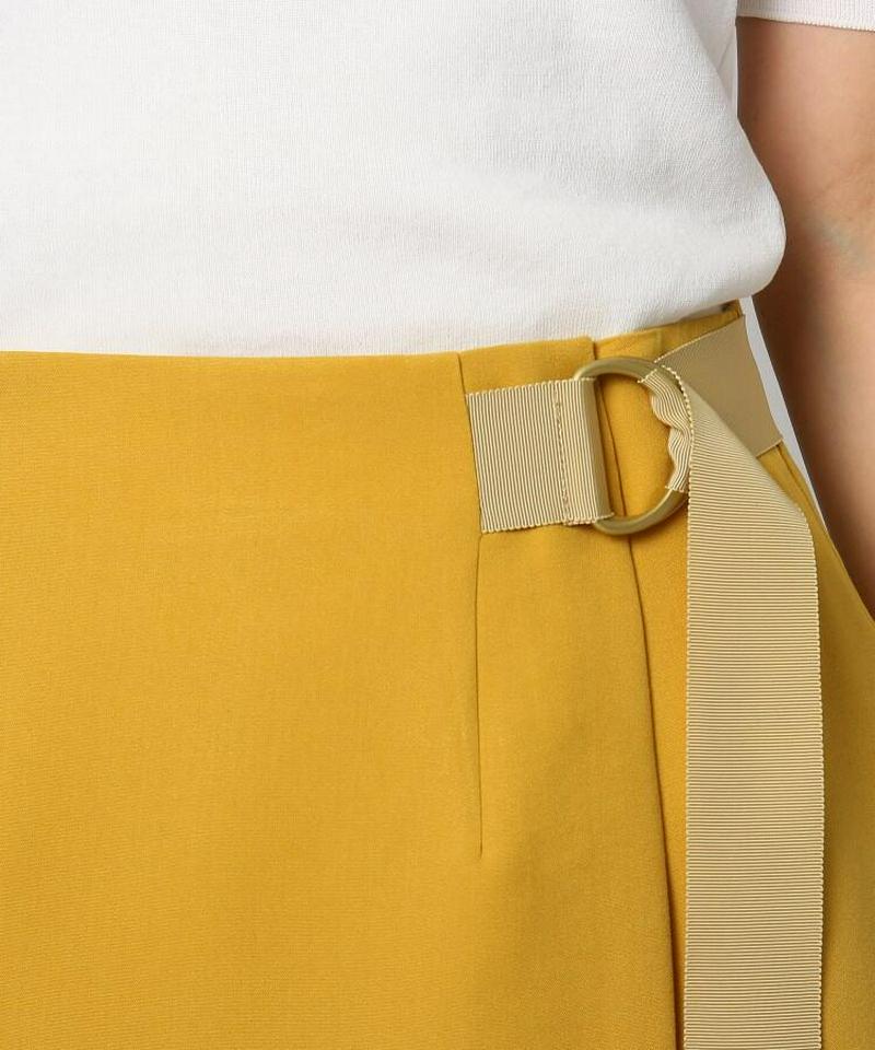 【洗える】プリマクロスラップ風ミモレスカート