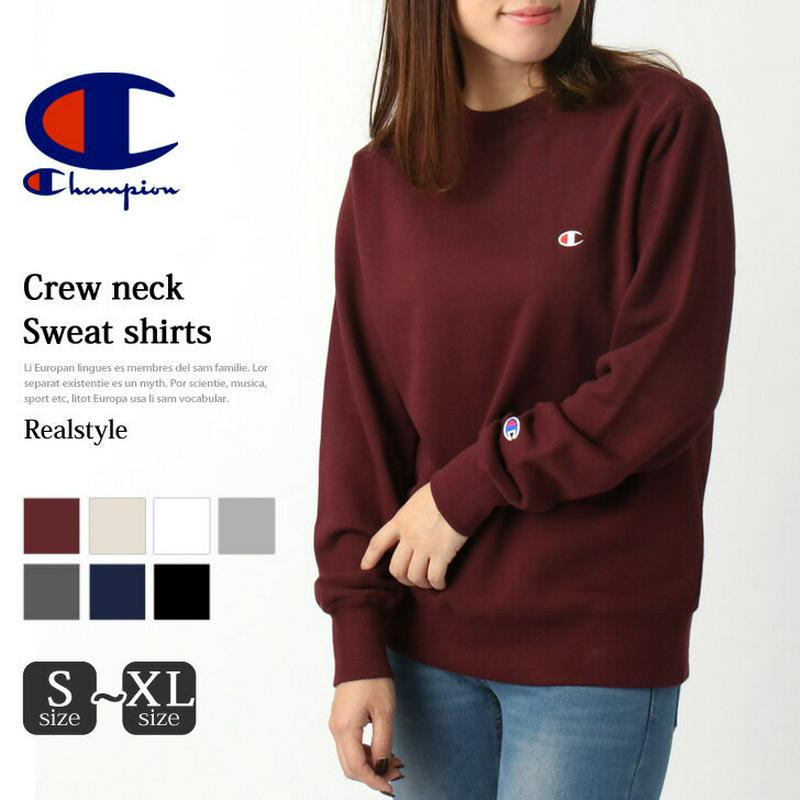 Champion チャンピオン クルーネック スウェット C3-Q001 トレーナー メンズ レディース トップス 長袖 スエット ベーシック プルオーバー ユニセックス ルームウェア 部屋着 袖ロゴ パイル地 2003ss 2101m