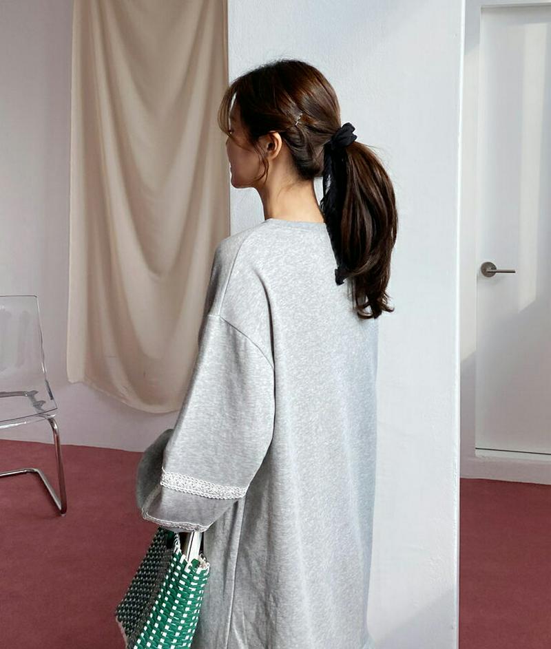 レースラインワンピース・全2色・b61229 レディース【ops】【ワンピース ミディ丈 ミディワンピース 長袖 袖コンシャス 