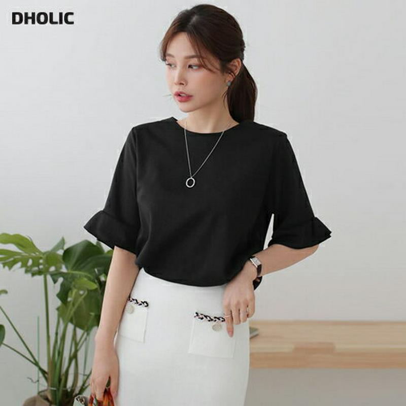 スリーブフリルTシャツ・全3色・b61215 レディース【tops】【トップス Tシャツ 半袖 ハーフスリーブ 単色 無地 シン
